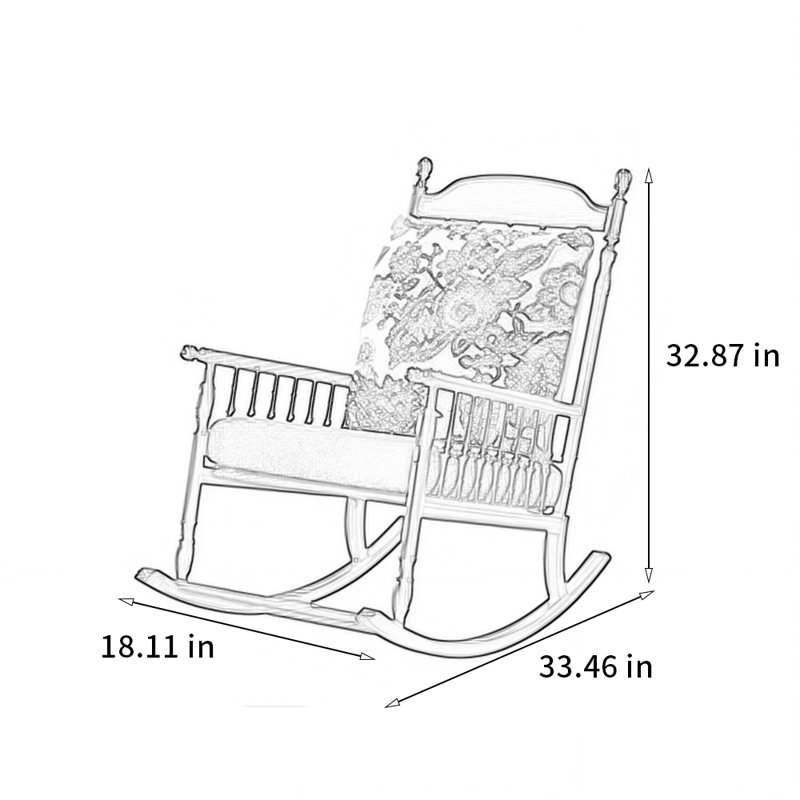 Chaise berçante élégante en noyer massif