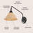 Aarza 11" 1-Light Vintage Coastal Rattan/Metal Swing Arm LED Sconce