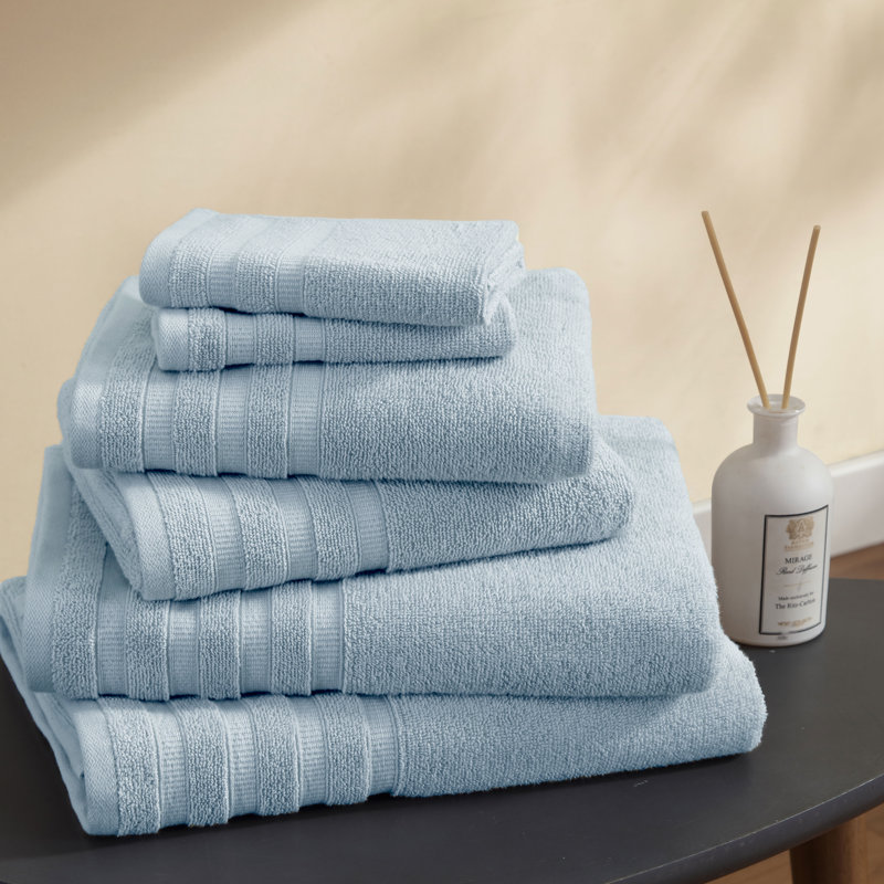 SÖMN Quick-Dry 100% Cotton 6-Piece Towel Set - Hotel-Quality, Economical, Absorbent, Blue