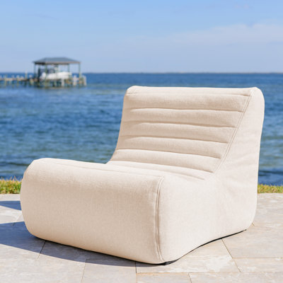Big Joe Solvana Lounge Chair, Outdoor Performance Linen Weather-Resistant Fabric, Link Chair, Sunlit Cream