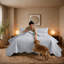 Ensemble de couvre-lit matelassé en microfibre à motif floral-124308867-124308881