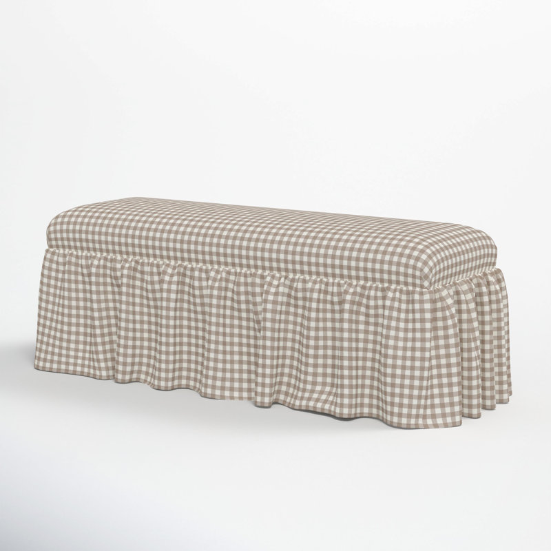 Banc de salle à manger Maggie Ruffle, Brun clair vichy classique