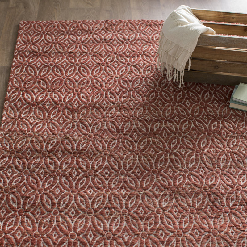 Tapis rouge / blanc Wilberforce, Rectangle de 5 pi x 8 pi