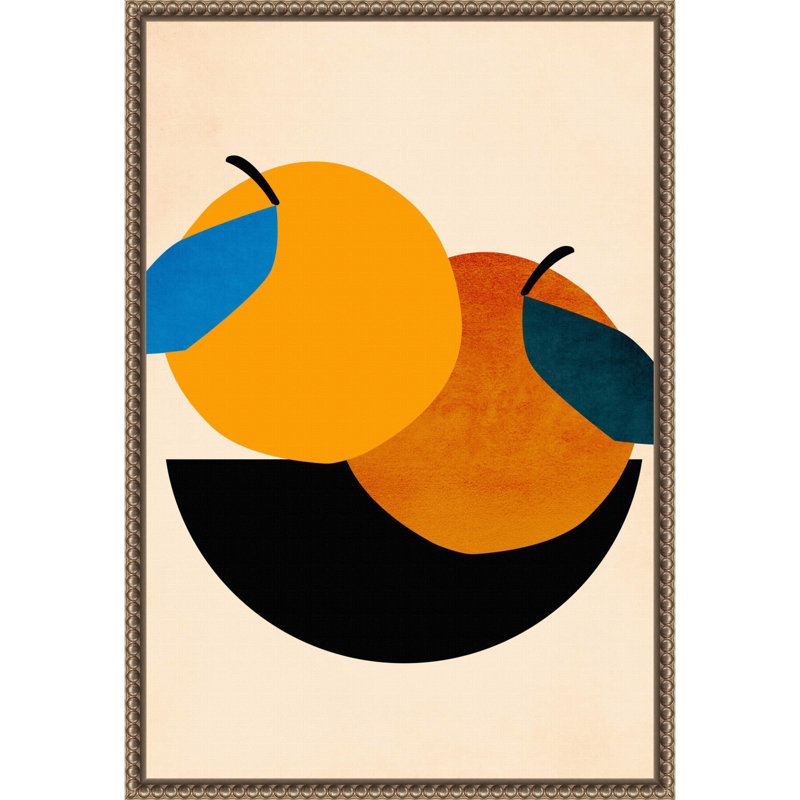 «Two Oranges» par Kubistika, reproduction d'art sur toile encadrée, H 23 po x l 16 po