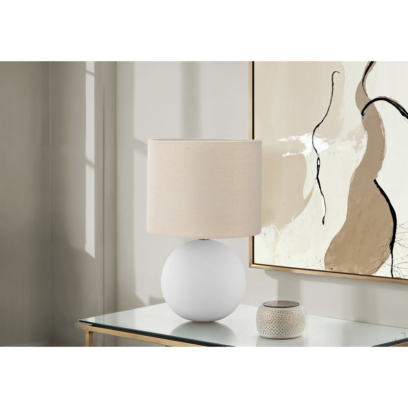 Lighting, 16 po, lampe de table, abat-jour, céramique crème, contemporain, Gold