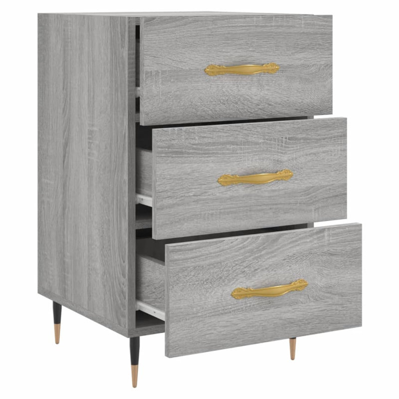 Deana 40cm W Manufactured Wood Bedside Table, Grey Sonoma