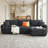 110" Modular L-Shape Sectional Sofa - Boucle Fabric with Pull-Line Design, Movable Ottoman & 330 lb Capacity - 4-Seater-1489094819