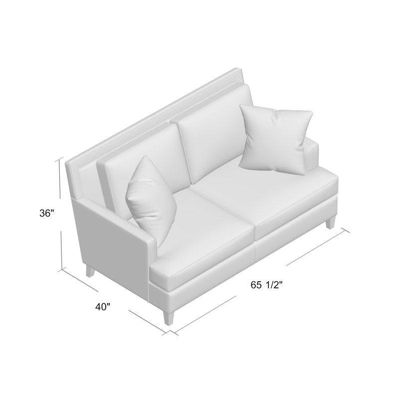 Addison 66" Recessed Arm Loveseat with Reversible Cushions, Aged Gray, Cream Chenille 1548-002