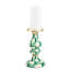 Emerald Check Medium Pillar Candlestick