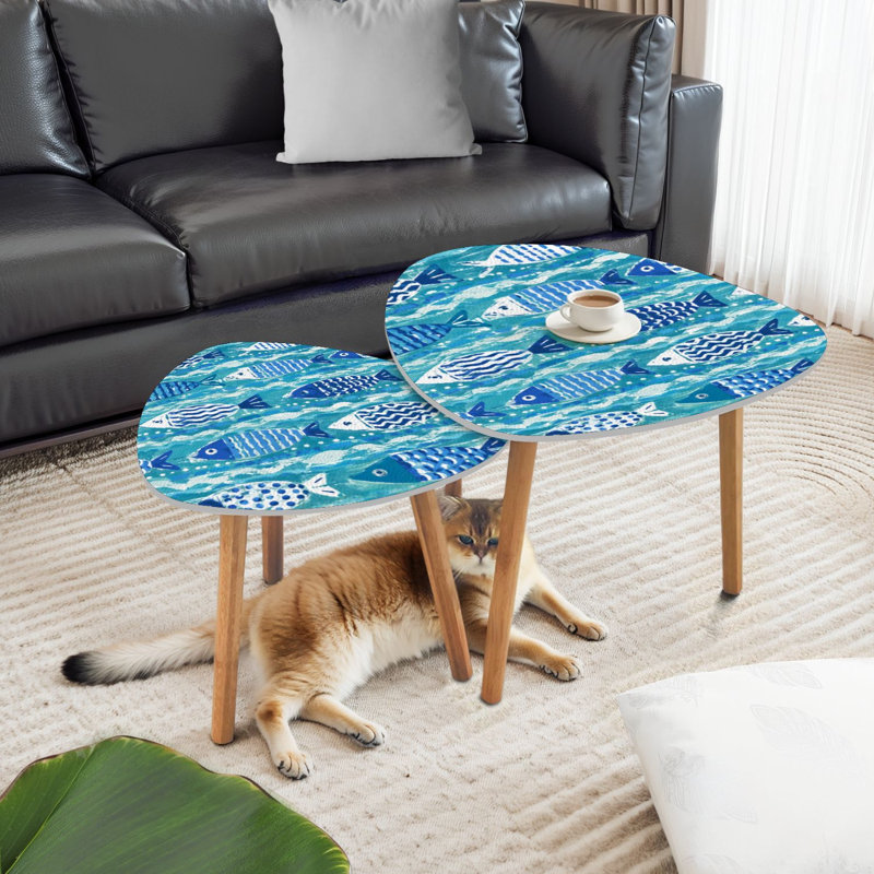 Ensemble de 2 tables basses gigognes Triangle