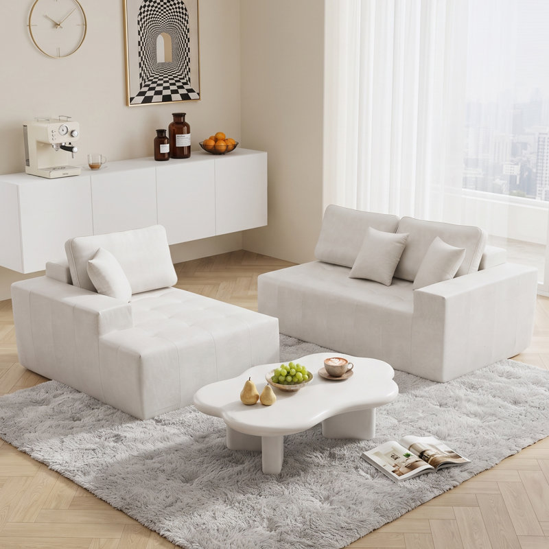 Canapé modulaire en L 108 po pour salon modulaire en L 108 po, Beige, Left Hand Facing