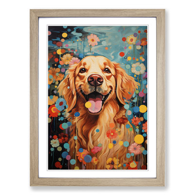 Golden Retriever Dadaism - Framed Print