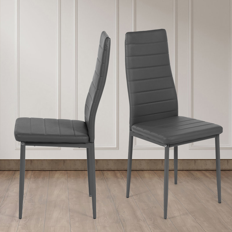 Nunding 47.5cm H Upholstered Metal Upholstered Back Side Chair, Grey