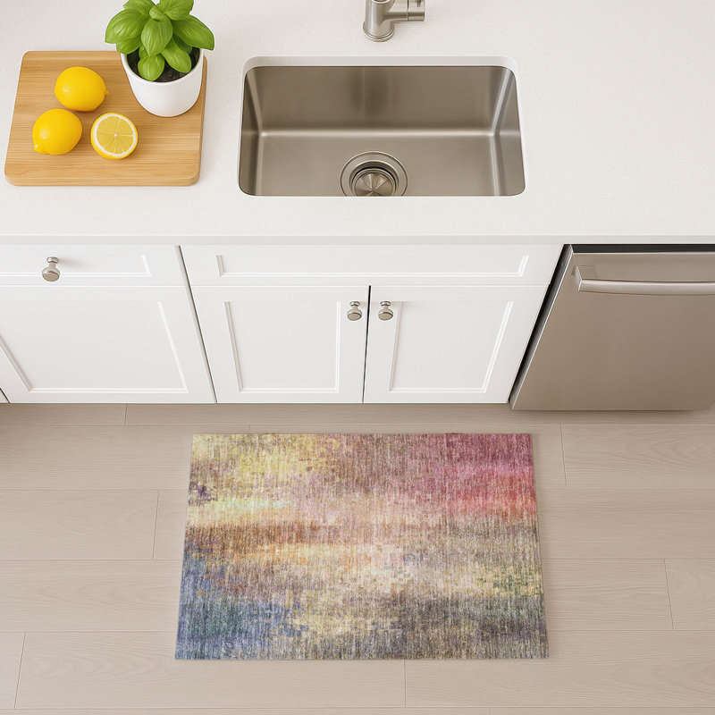 Machine Washable Indoor/Outdoor Kaczor ACN2241 Abstract Rug, Rectangle 1'8" x 2'6"
