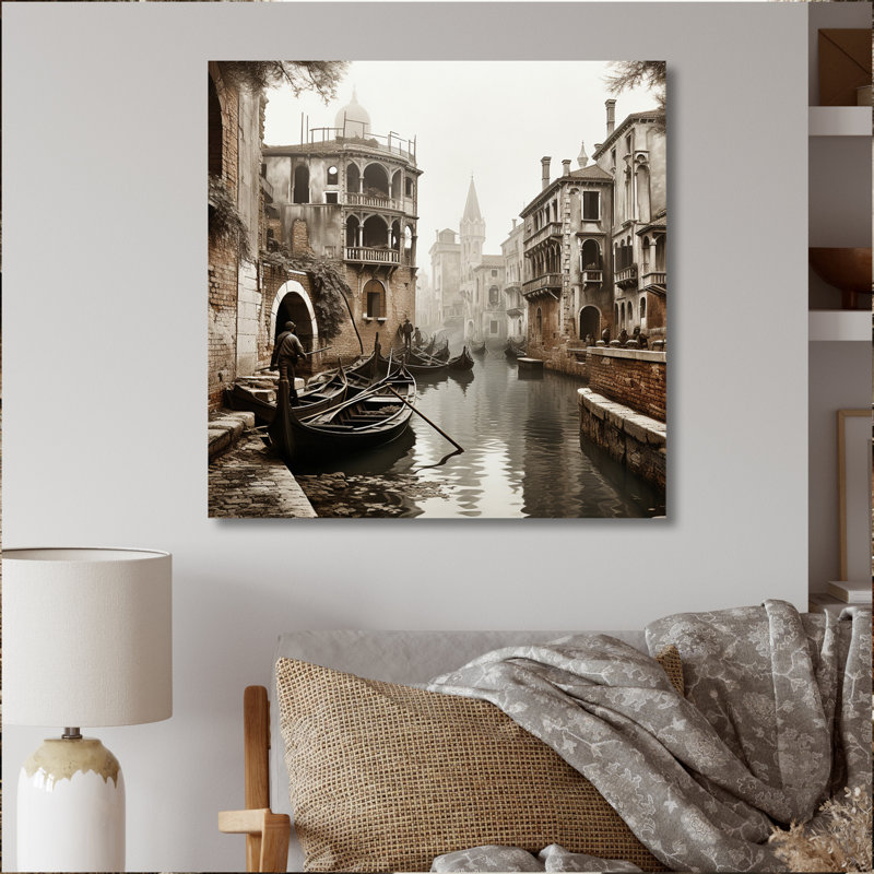 «Beige Canal», impression sur toile ardoise II, H 30 po x l 30 po x P 1 po, Toile tendue