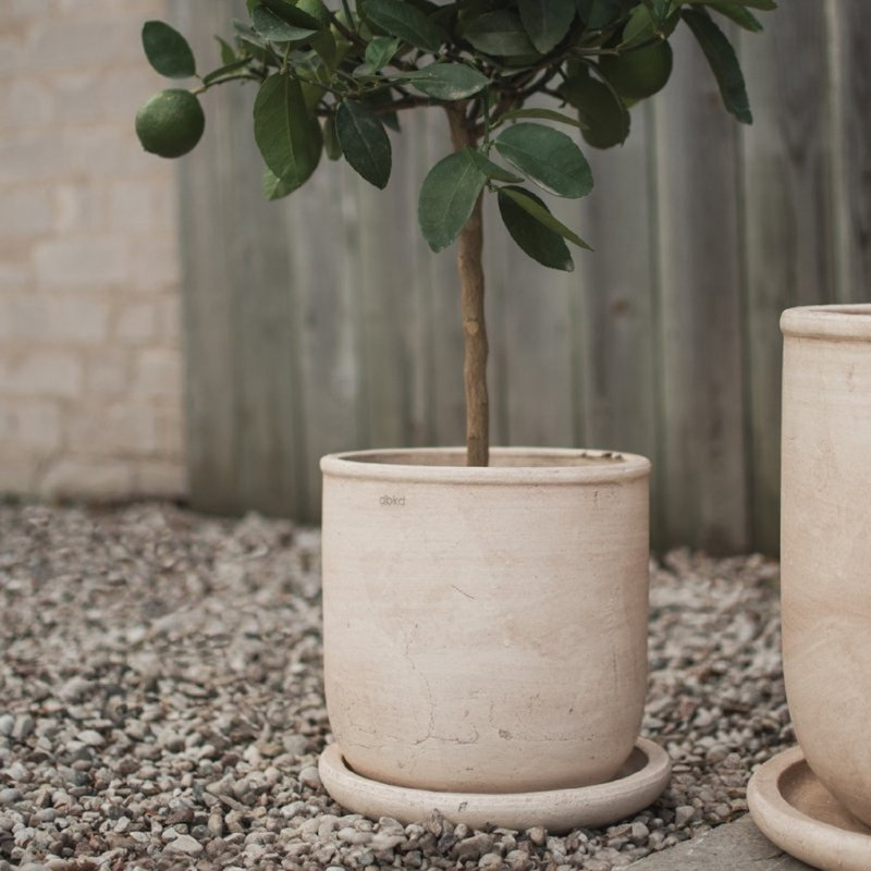 Sand Terra Pot, 10.24" H x 9.06" W x 9.06" D