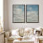 "Clouds In Blue Sky Rustic Nature" French Country, reproduction d'art sur toile encadrée 2 pièces-91068947-91068948