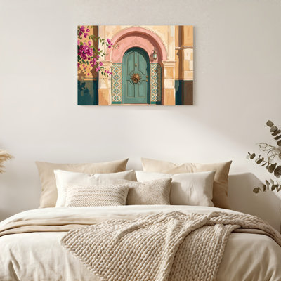 Art mural sur toile Gallery Wrap pour le salon, la chambre à coucher, le bureau ou le vestibule - Décoration murale décorative avec porte arquée