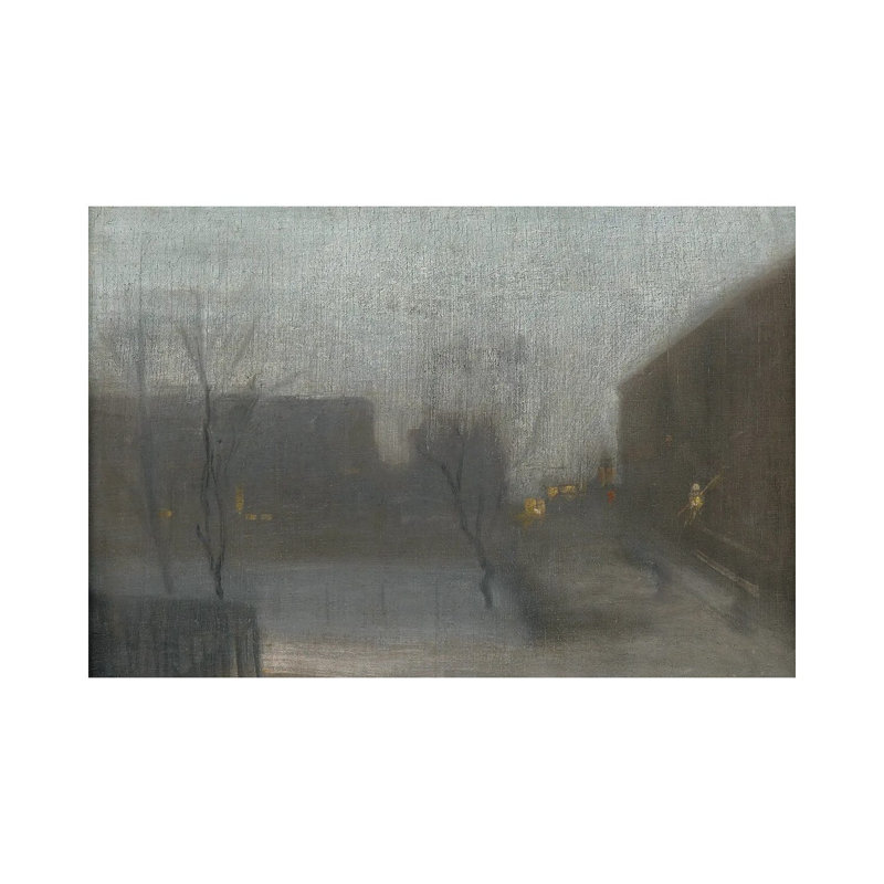 Nocturne Trafalgar Square Snow - reproduction d'art sur toile tendue, 12 po x 18 po, Toile tendue avec châssis, Sans cadre
