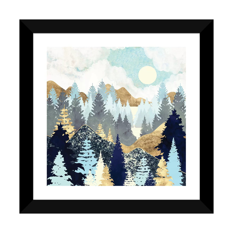 Forêt - impression, Blanc / aubergine / banane / brun clair / rouge br, H 24 po x l 24 po x p 1 po