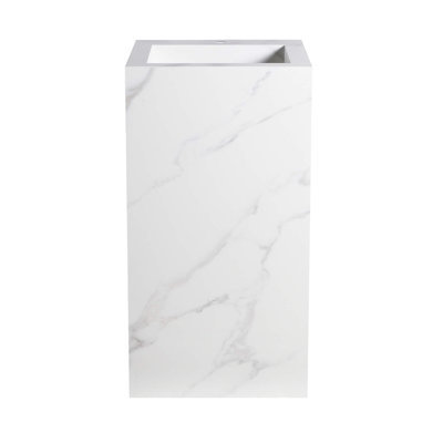 Fine Fixtures Stone Square Pedestal Bathroom Sink