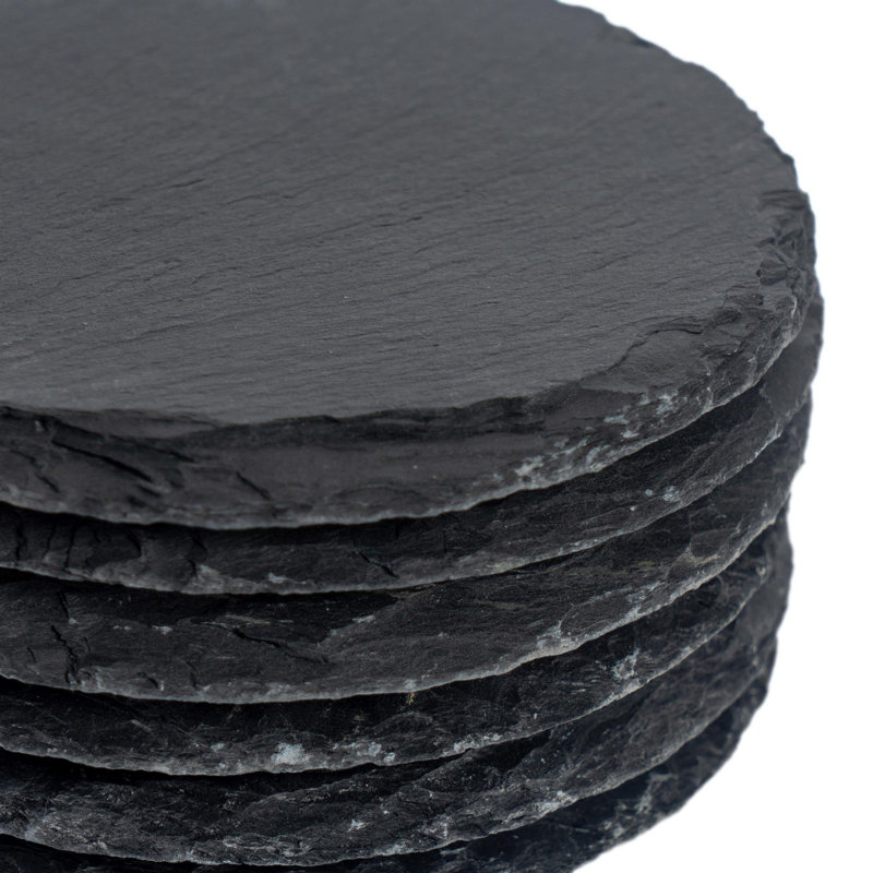 Argon Tableware - Round Slate Coasters - 10cm