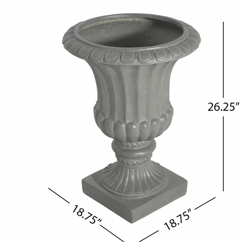 Urne de jardin pour l'extérieur, gris, Gris