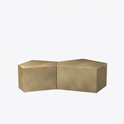 Irregular Pentagon Nesting Coffee Table Set Geometric Coffee Table Set Side Table Set