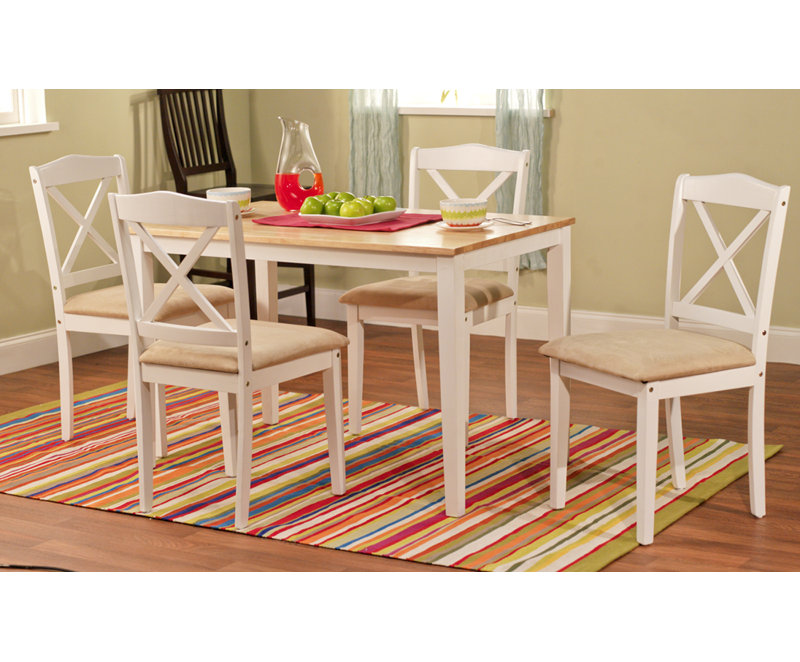Scarlett 4 - Person Solid Wood Solid Wood Top Four Leg Dining Set, White