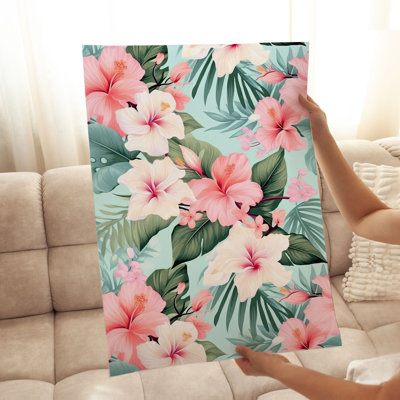 Floral Hibiscus Flower Pattern III Tropical Unframed Art Print