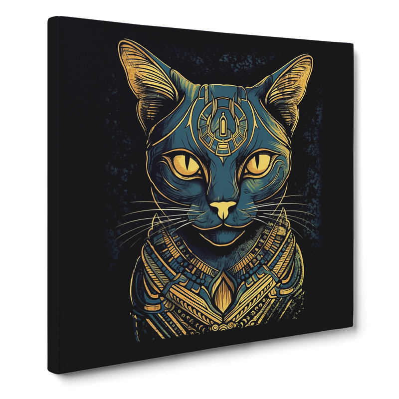 Egyptian Cat Liquify - Wrapped Canvas, 35cm H x 35cm W x 3cm D