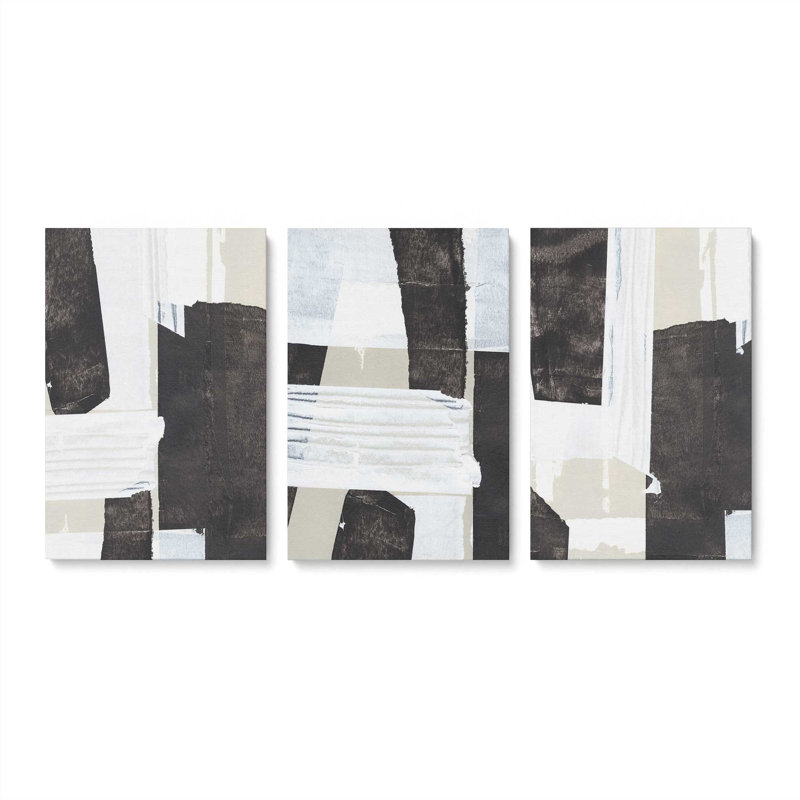 Ensemble de 3 éclats de contraste, Toile tendue, H 18 po x l 36 po