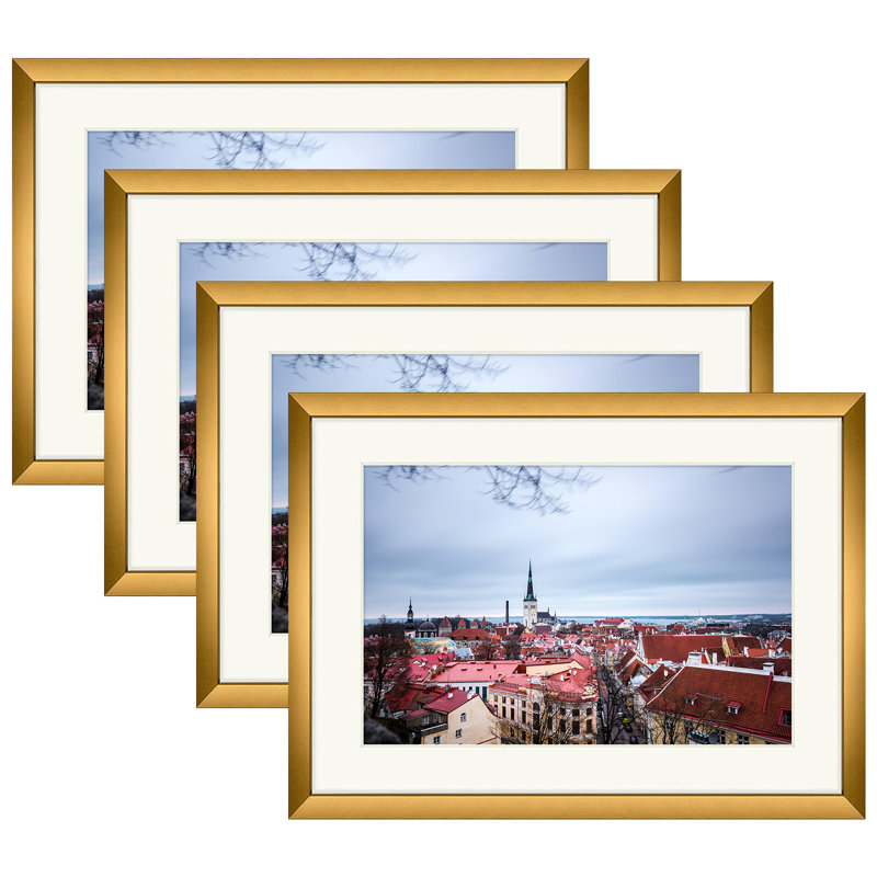 Cadre photo Drennon en métal, cadres photo ou plateau de table et fixation murale, Bronze, 5 po x 7 po emmêlé à 4 po x 6 po