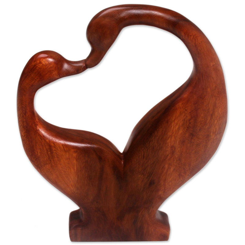 Figurine en bois swan baiser Reicherter
