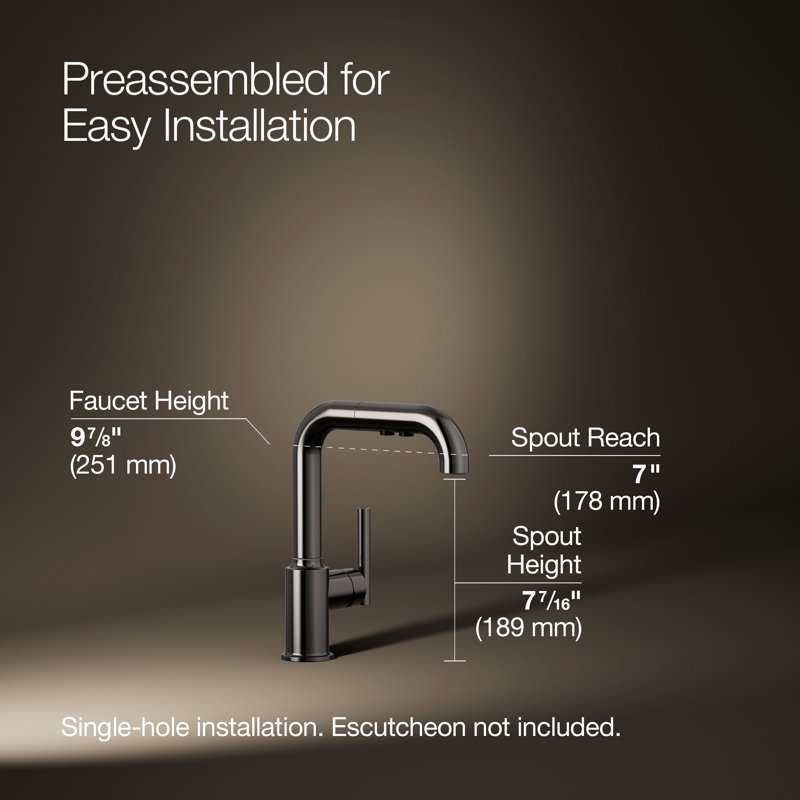 Purist® Single Handle Kitchen Faucet, Titanium