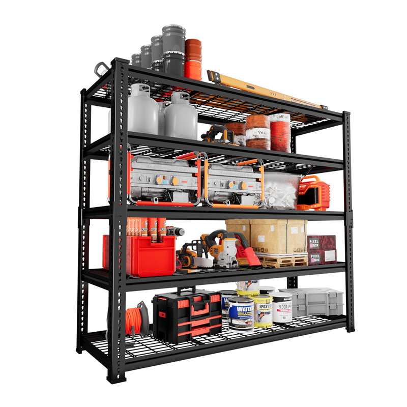 Rikuto Adjustable Heavy Duty Metal Shelving Unit For Garage,Pantry,Storage,Toolsheds, Warehouses, 72" H x 48" W x 18" D
