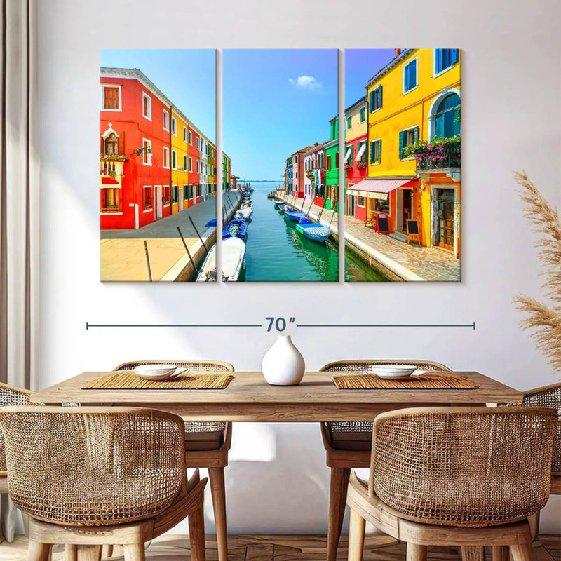Sebbie Burano Canal Houses, 42" H x 65" W