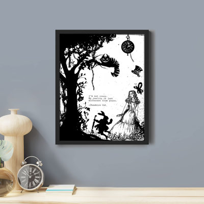 " Alice In Wonderland Classic Black And White Book Cover "