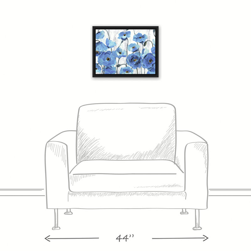 " Poppies " Painting Print, 12" H x 16" W x 1.25" D , Black Framed