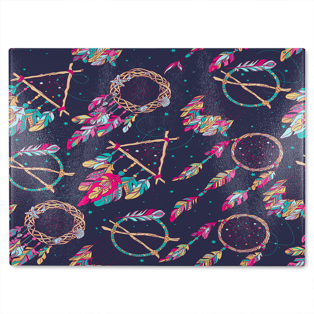 Pattern With Different Dream Catcher Amulet Glass Chopping Board