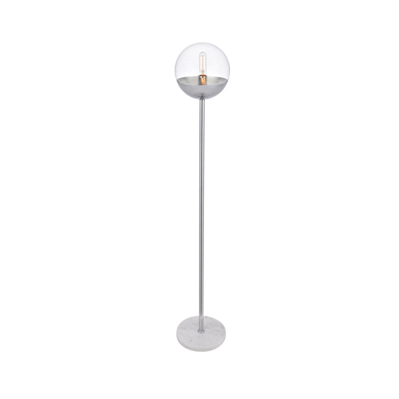 Yearby 62'' Floor Lamp, Chrome, Clear
