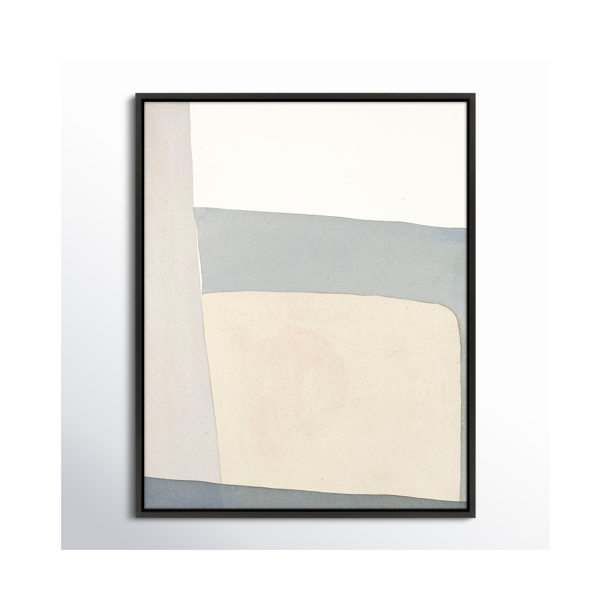 Simple Grey by Julia Balfour, 50" H x 40" W x 1.4" D, Black Framed Canvas