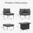 Latitude Run® 7 Pieces Aluminum Patio Furniture Set, Modern Modular Sectional Sofa with Fire Pit Table and Upgrade Thickness Cushion-721819080