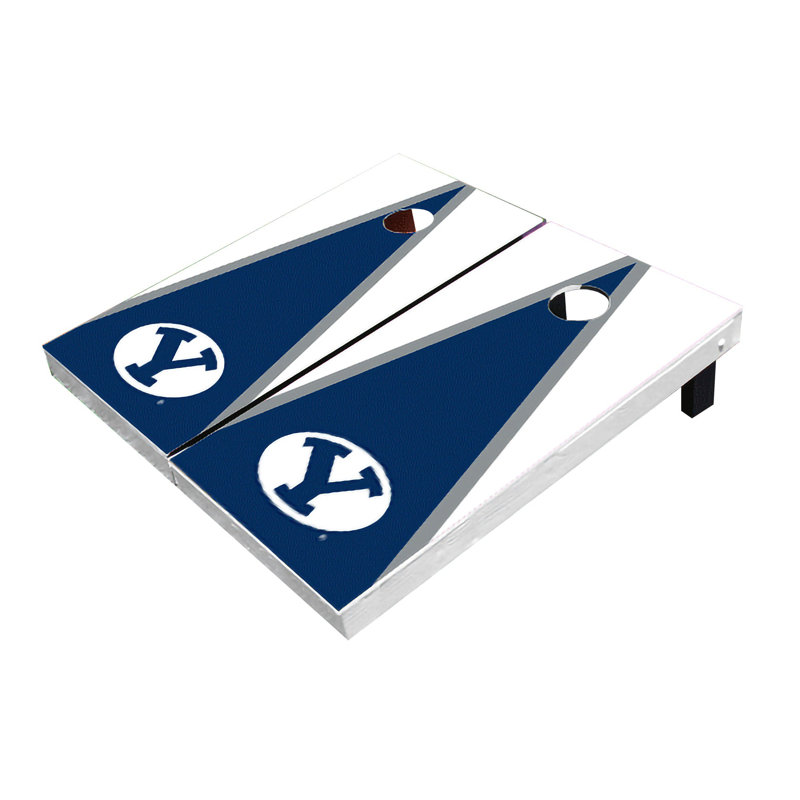NCAA Alternant Triangle Cornhole Board, Byu Cougars, Navy/White Matching