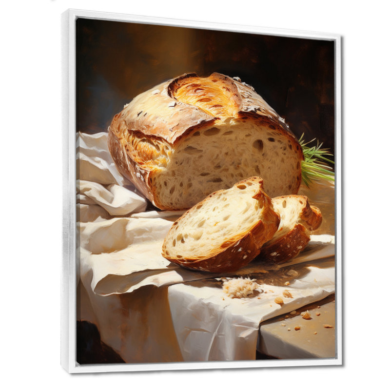 Art sur toile Couvin Food Artisan Bread II, H 32 po x l 16 po x P 1 po, Cadre flottant blanc