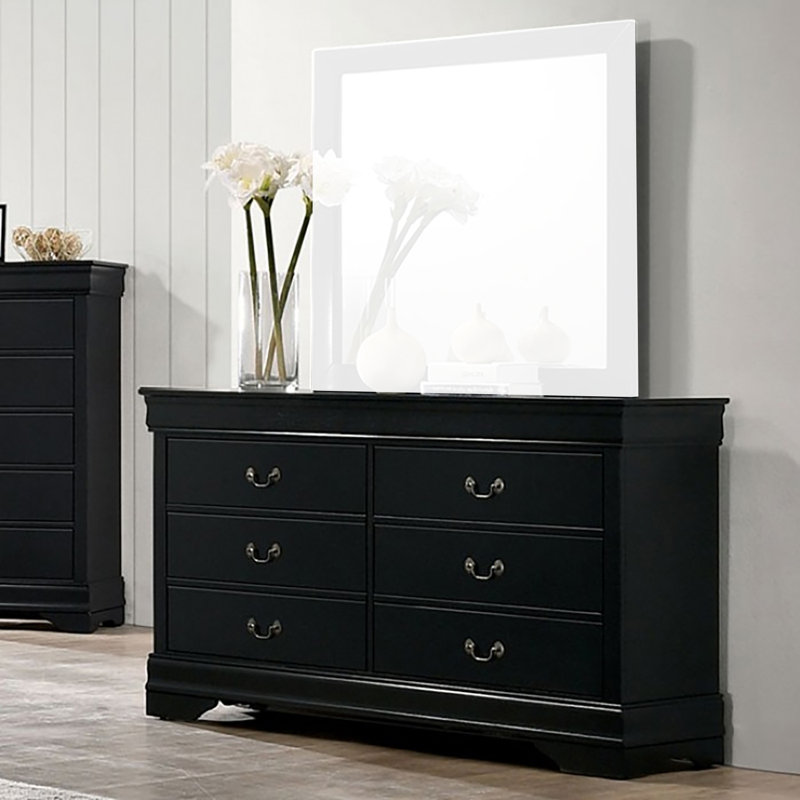 Commode 6 tiroirs Dewin, Noir