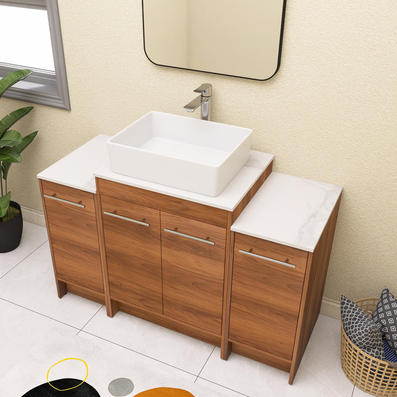 Madilin 47.24'' Single Bathroom Vanity with Ceramic Top