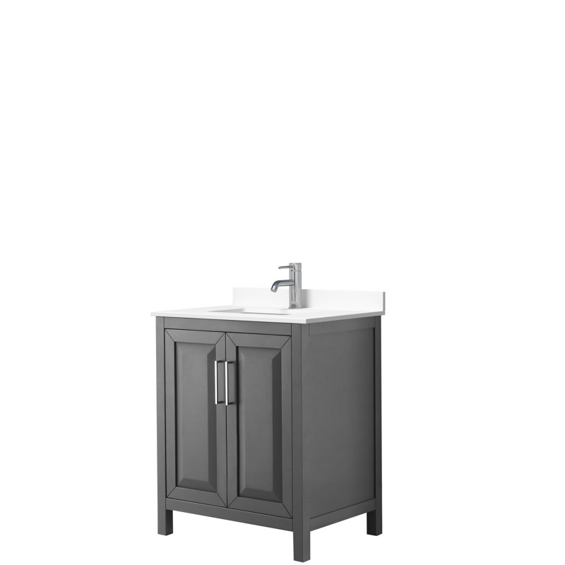 Daria 30'' W Single Vanity, Dark Gray, Polished Chrome