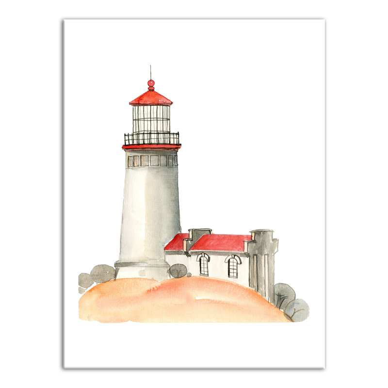 Phare côtier sur toile, H 16 po x l 12 po x P 1,25 po, Sans cadre