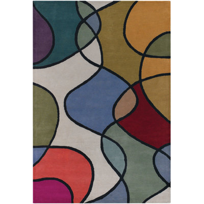 Bense Garza Handmade Wool Abstract Area Rug